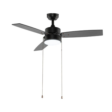 Blair 42" 1-Light Modern Minimalist 3-Speed Iron Height Adjustable Integrated LED Ceiling Fan with Pull Chains - JONATHAN Y